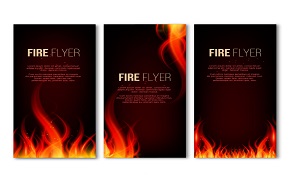 3 flame decorative banner vector